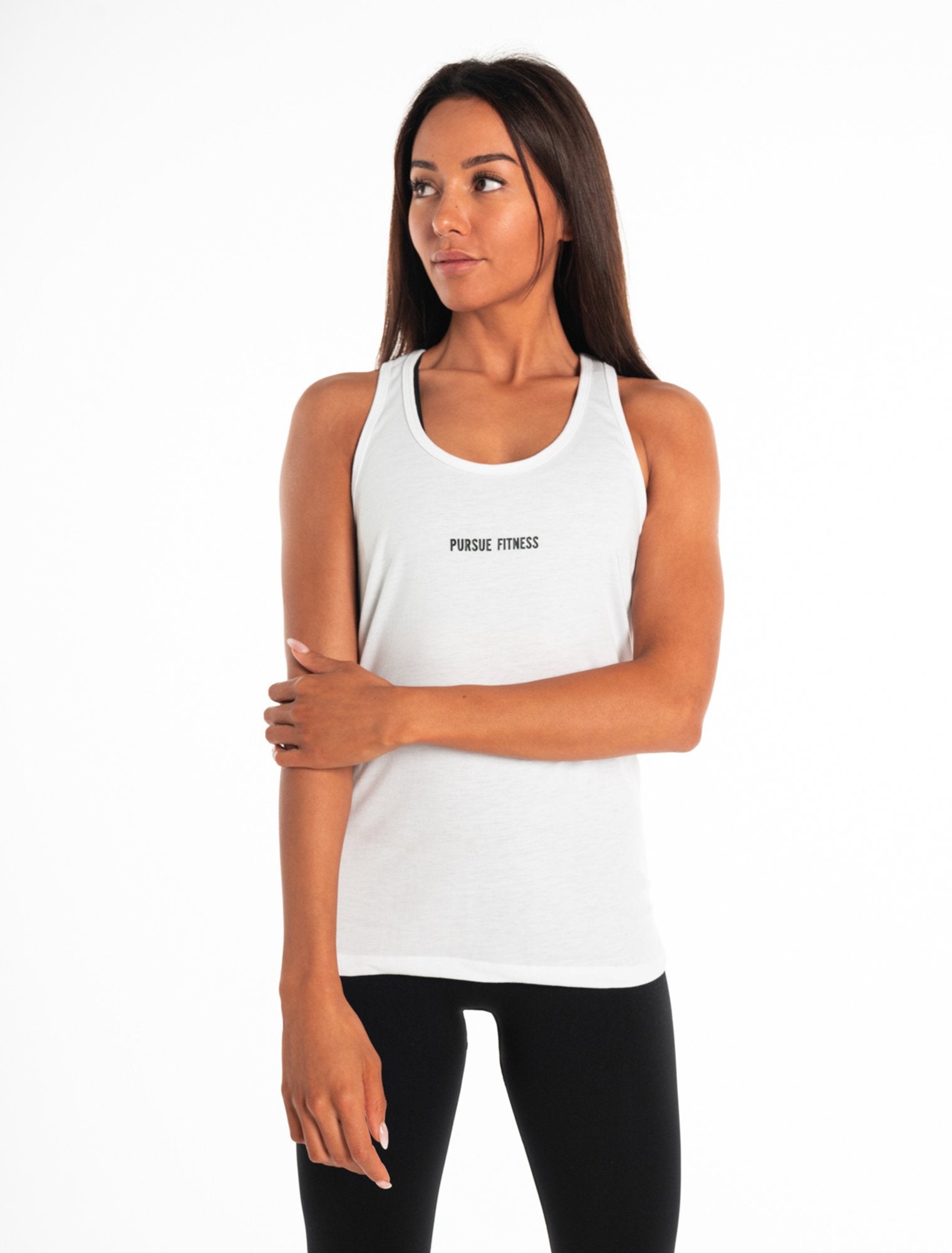 Cross Back Tank / White Pursue Fitness 1