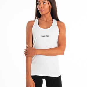 Cross Back Tank / White Pursue Fitness 1