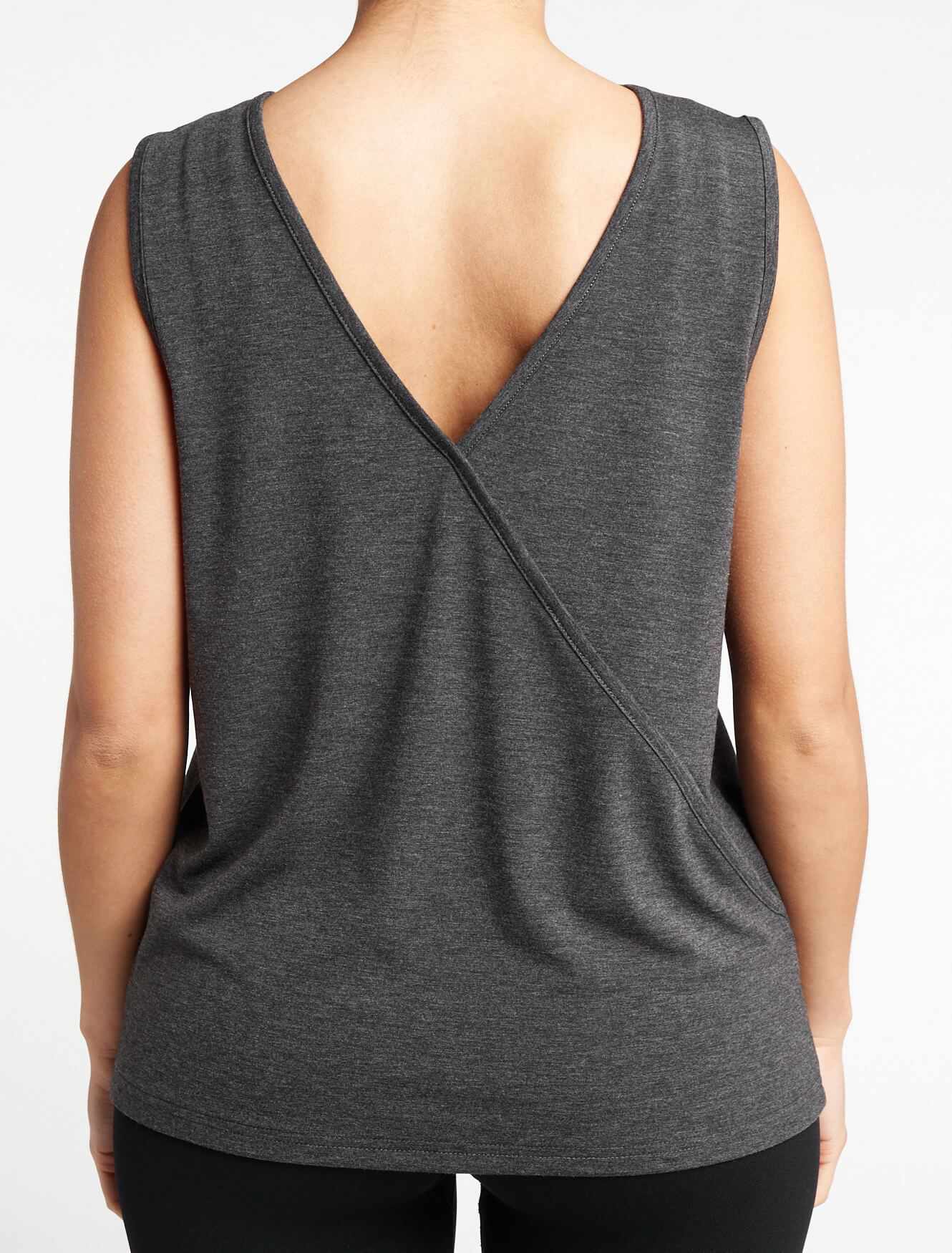 Crossover Tank Top / Charcoal Marl Pursue Fitness 6