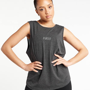 Crossover Tank Top / Charcoal Marl Pursue Fitness 1