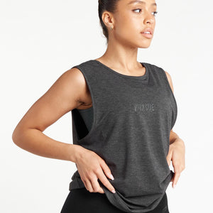 Crossover Tank Top / Charcoal Marl Pursue Fitness 1