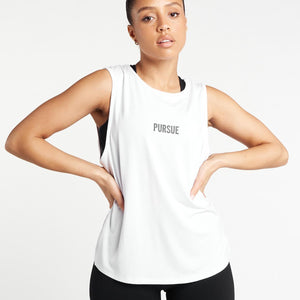 Crossover Tank Top / White Pursue Fitness 1