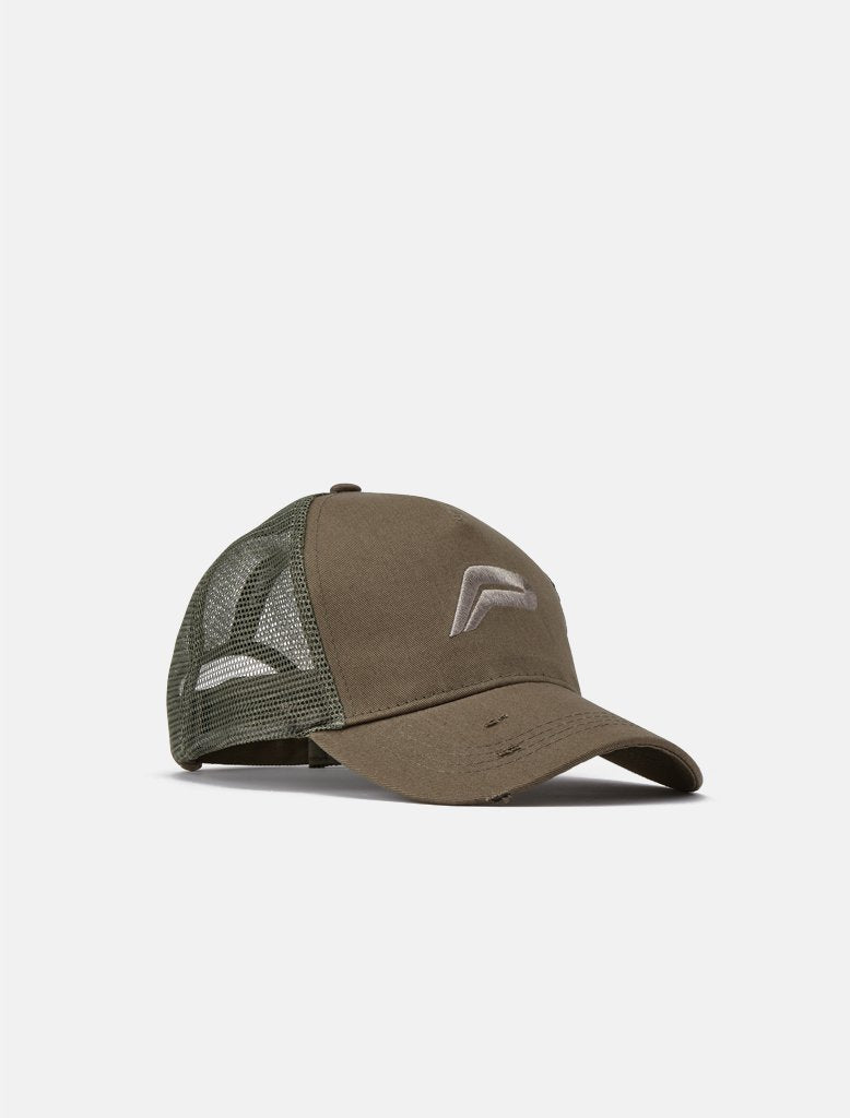 Distressed Trucker Cap / Khaki Pursue Fitness 1