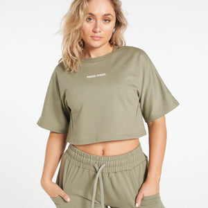 Ease Crop T-Shirt / Olive Pursue Fitness 1