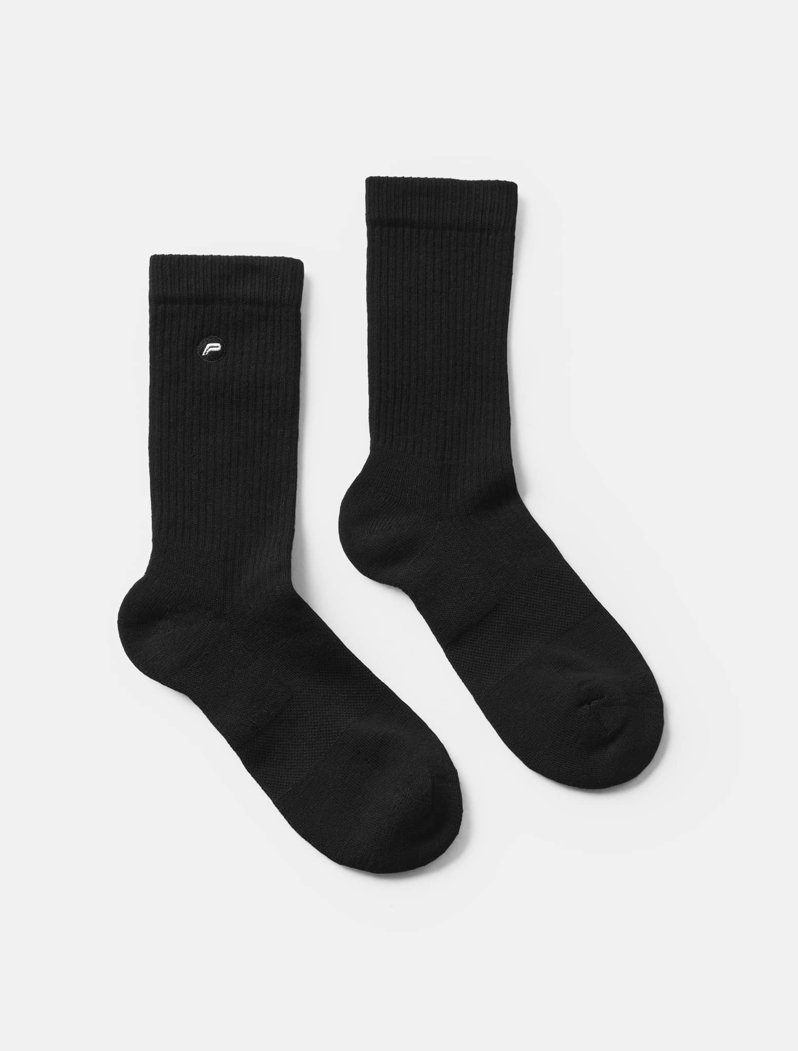Embroidered Crew Socks - Black (Unisex) Pursue Fitness 2