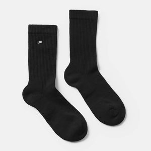 Embroidered Crew Socks - Black (Unisex) Pursue Fitness 2