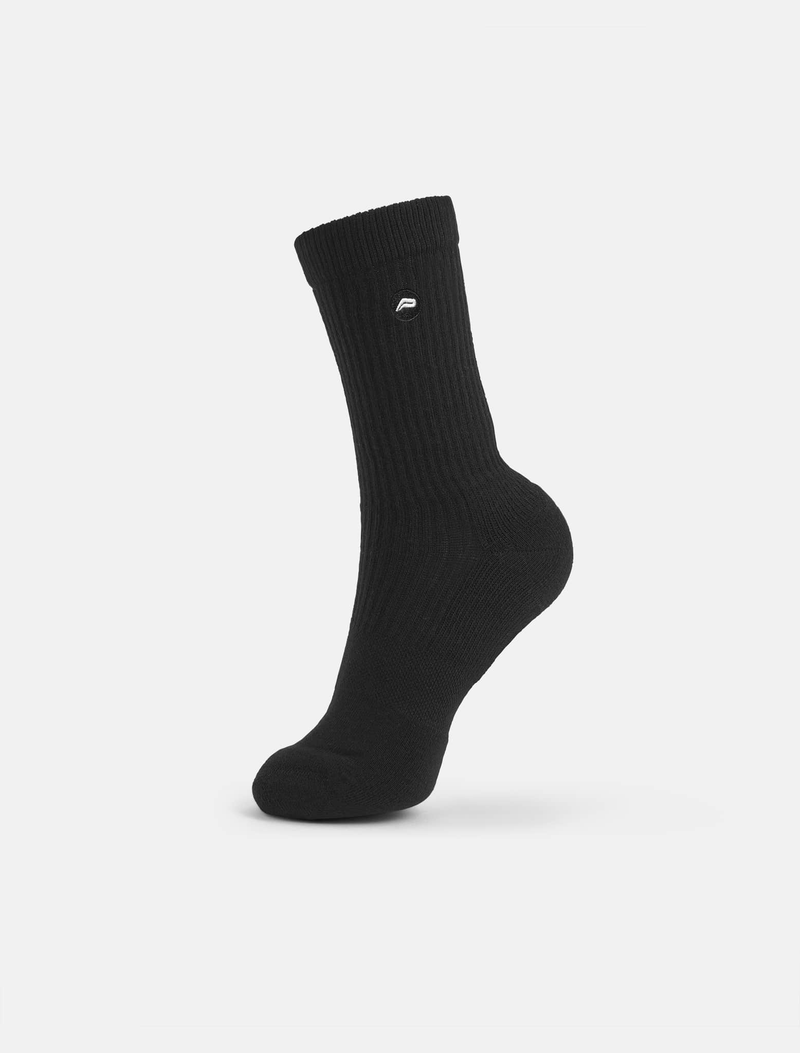 Embroidered Crew Socks - Black (Unisex) Pursue Fitness 1