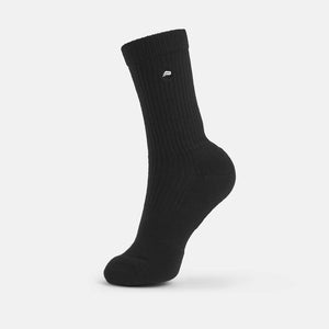 Embroidered Crew Socks - Black (Unisex) Pursue Fitness 1