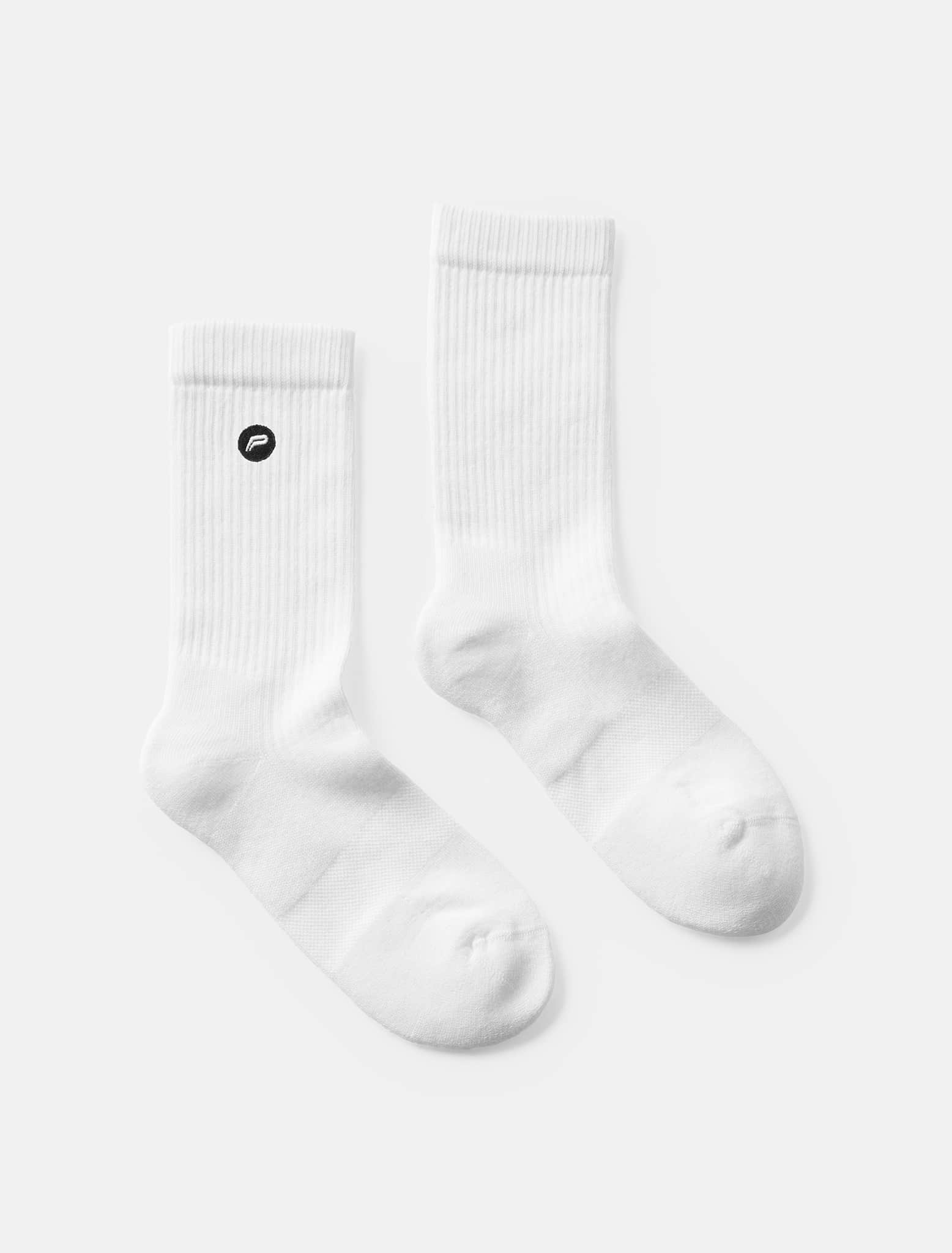 Embroidered Crew Socks - White (Unisex) Pursue Fitness 2
