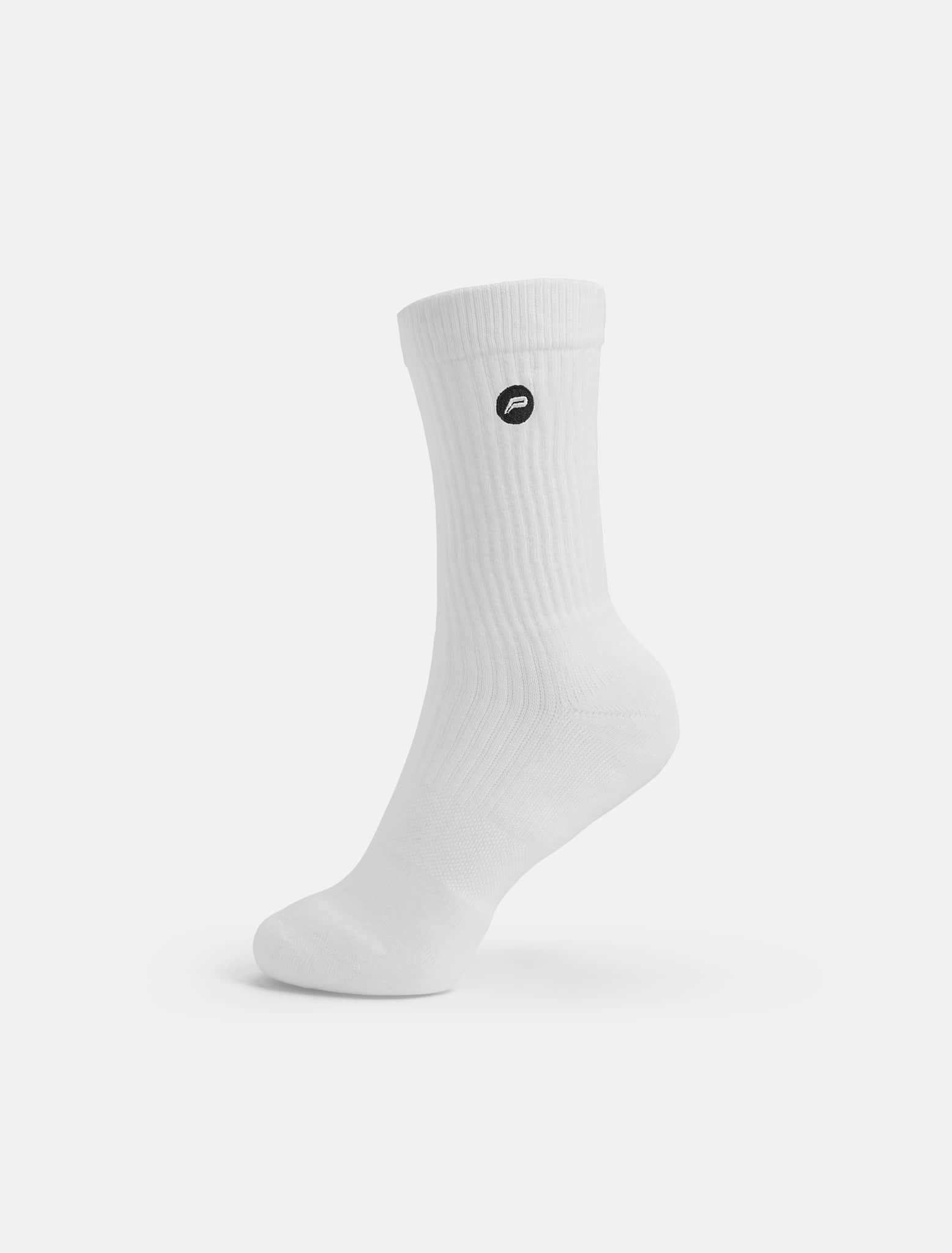 Embroidered Crew Socks - White (Unisex) Pursue Fitness 1