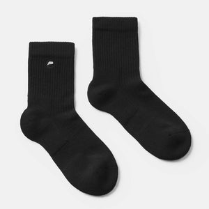 Embroidered Quarter Socks - Black (Unisex) Pursue Fitness 2