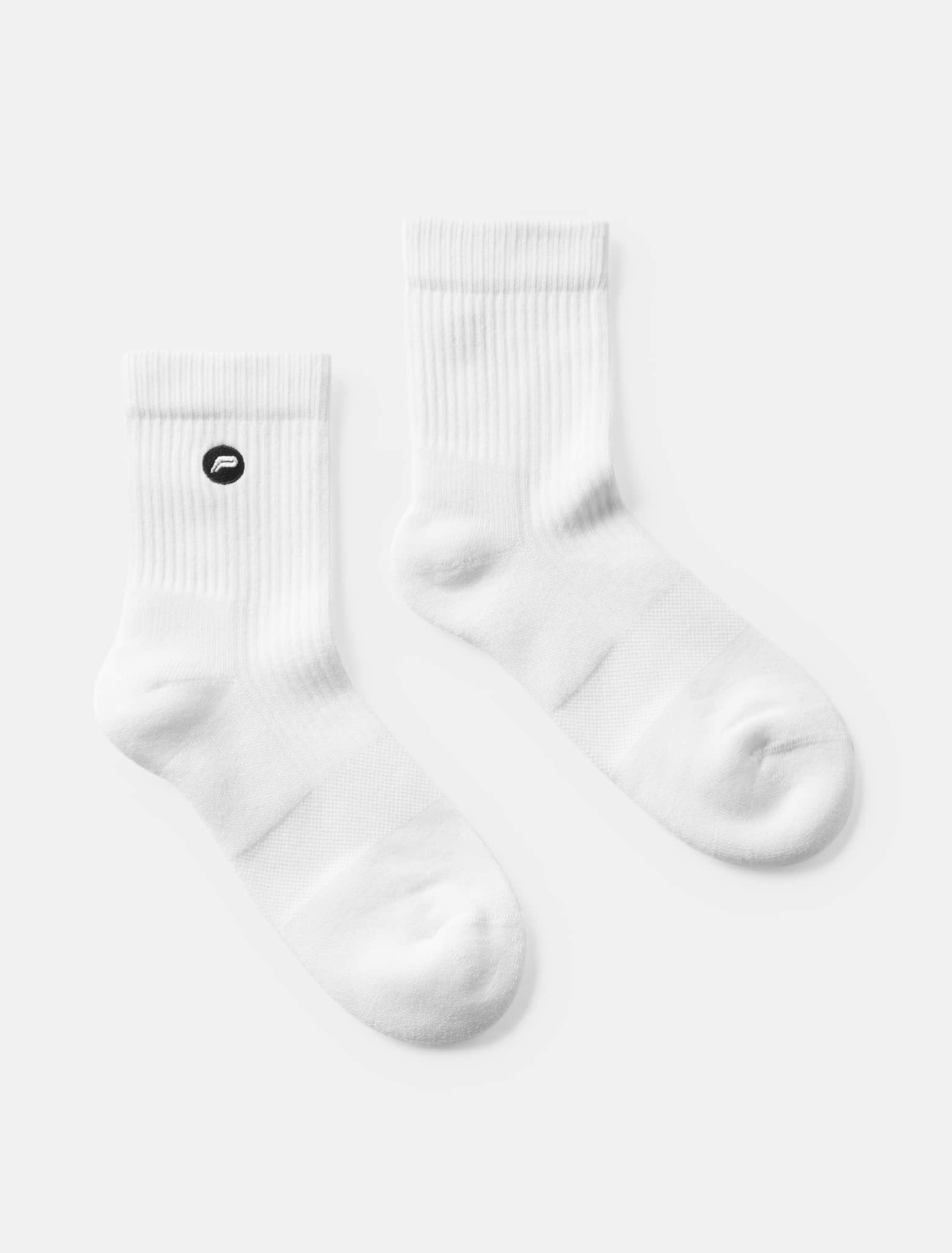 Embroidered Quarter Socks - White (Unisex) Pursue Fitness 2