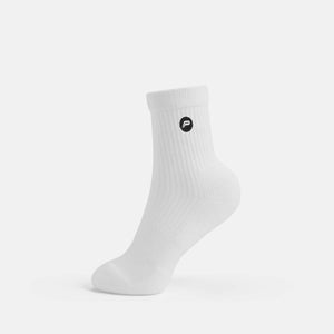 Embroidered Quarter Socks - White (Unisex) Pursue Fitness 1
