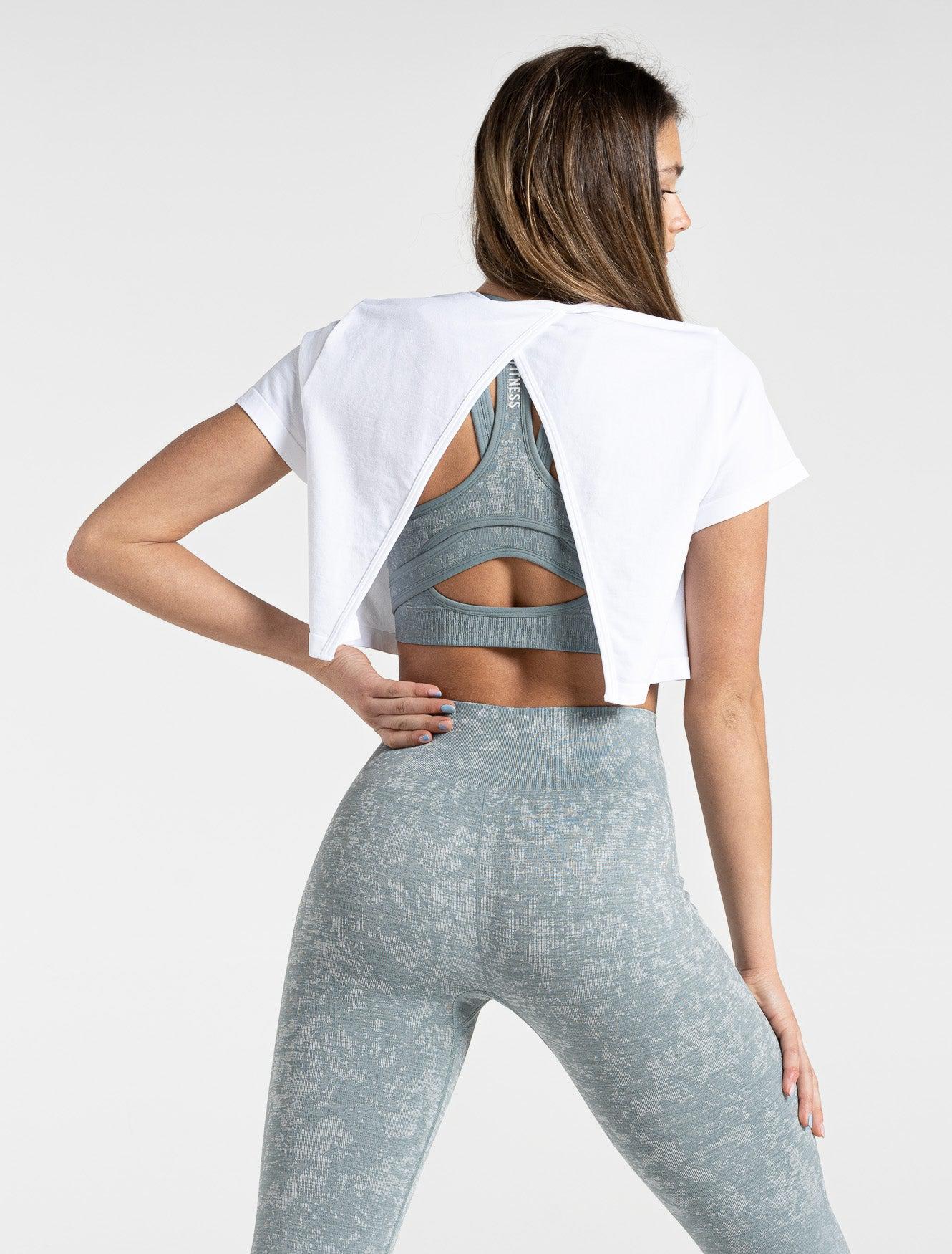 Essential Seamless Crop T-shirt / White Pursue Fitness 1