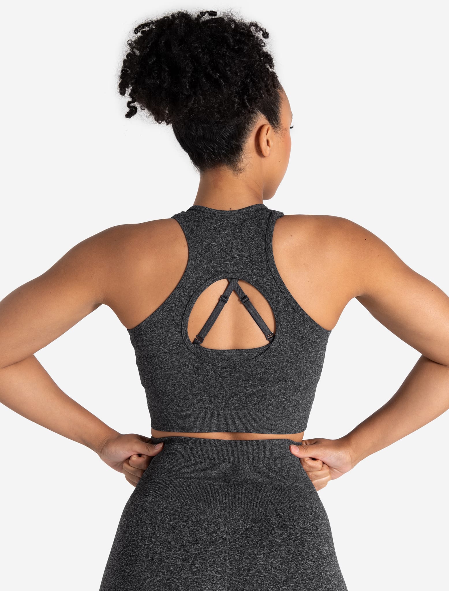 Form Seamless Crop Tank - Black Marl Pursue Fitness 2