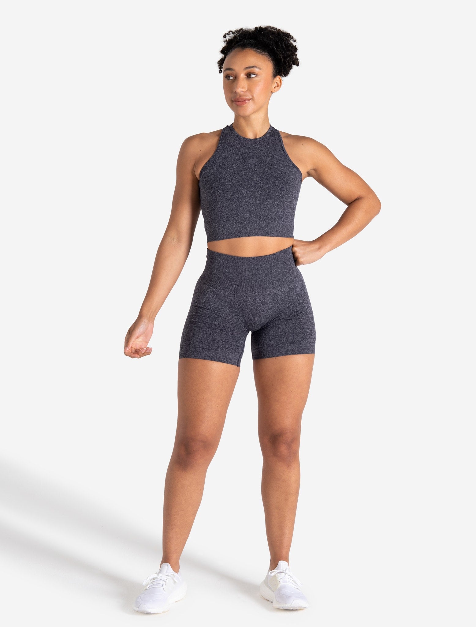 Form Seamless Crop Tank - Navy Marl Pursue Fitness 2