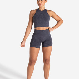 Form Seamless Crop Tank - Navy Marl Pursue Fitness 2