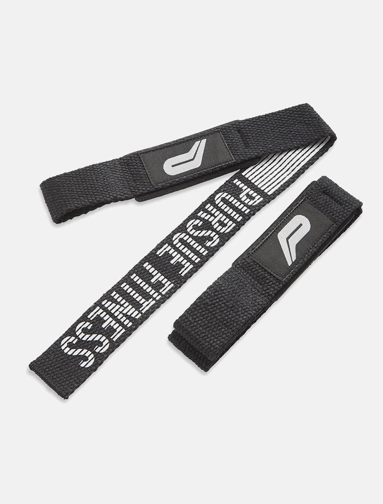 Gel Padded Lifting Straps / Black.White Pursue Fitness 1