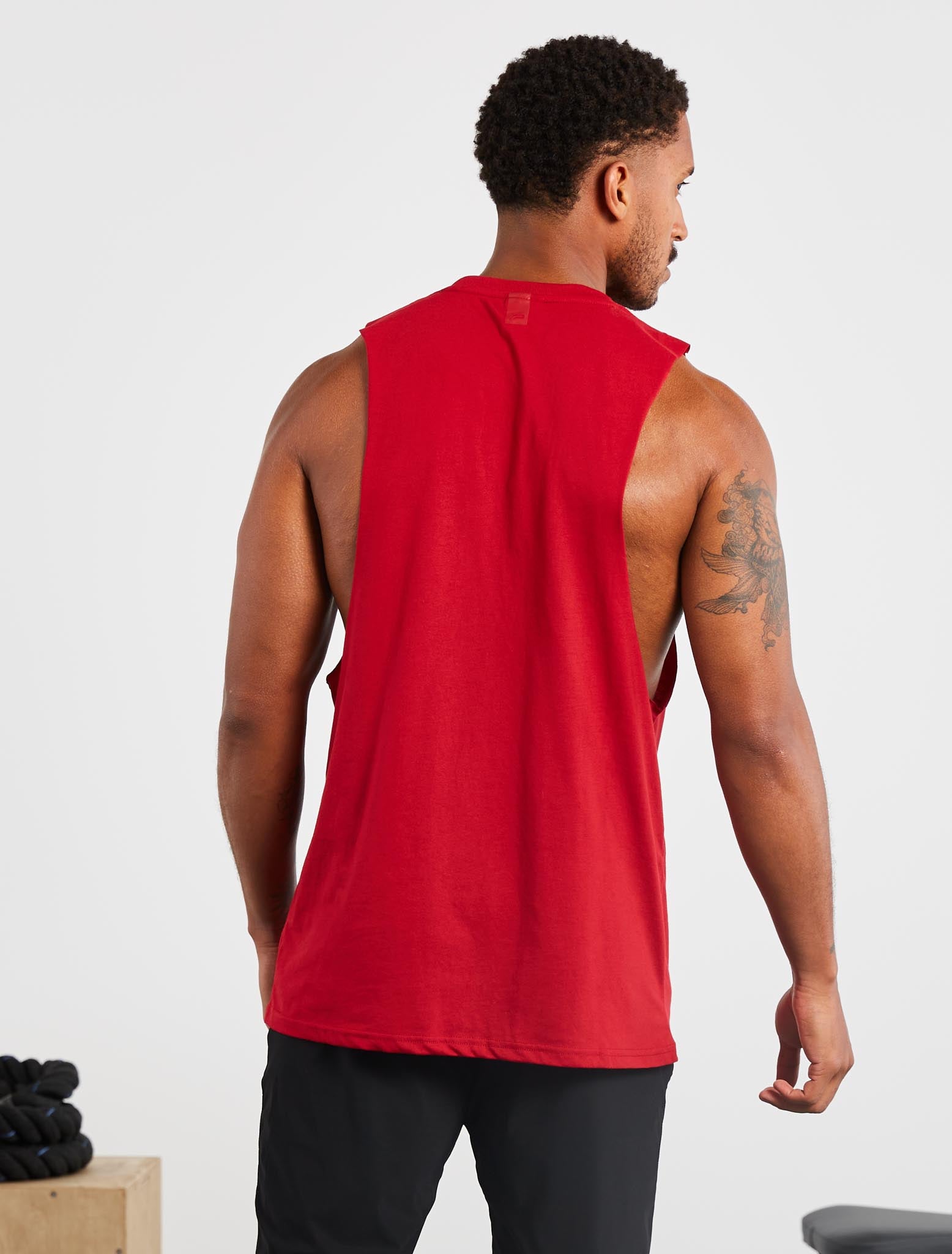 Graphic Drop Arm Tank / Maroon Pursue Fitness 2