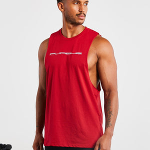 Graphic Drop Arm Tank / Maroon Pursue Fitness 1