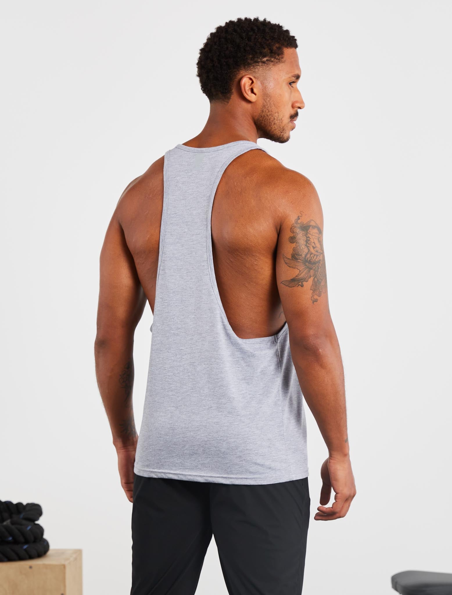 Stringer Vest Polyester Graphic Stringer Vest | Grey Marl | Pursue Fitness