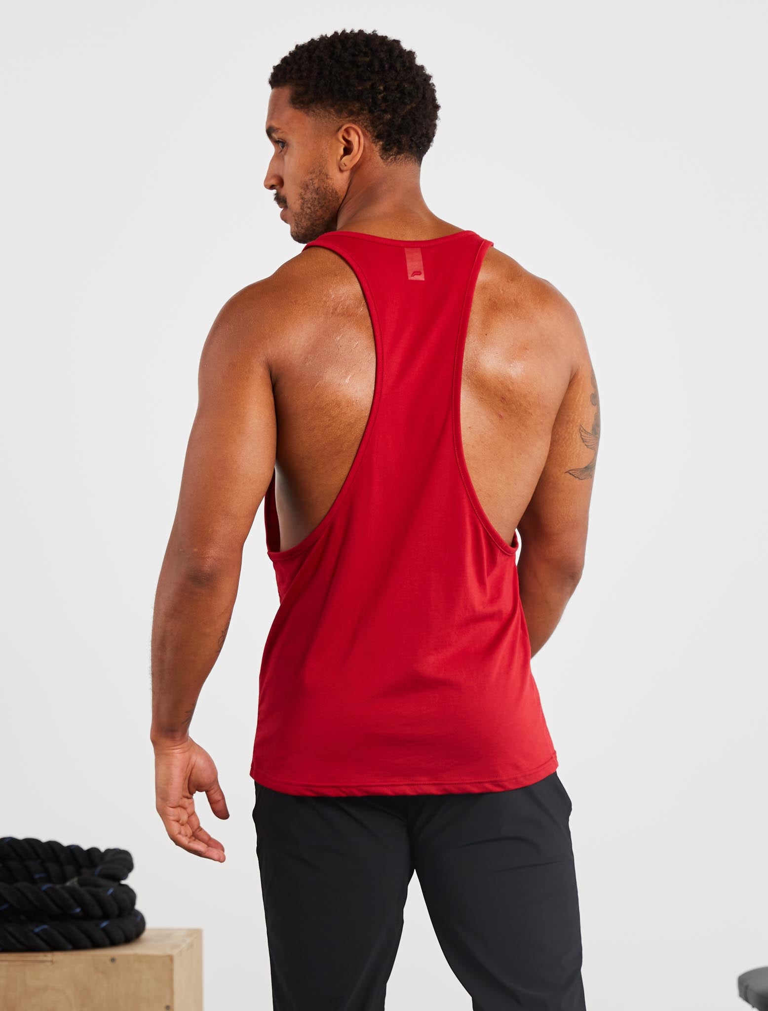 Stringer Vest Polyester Graphic Stringer Vest | Maroon | Pursue Fitness