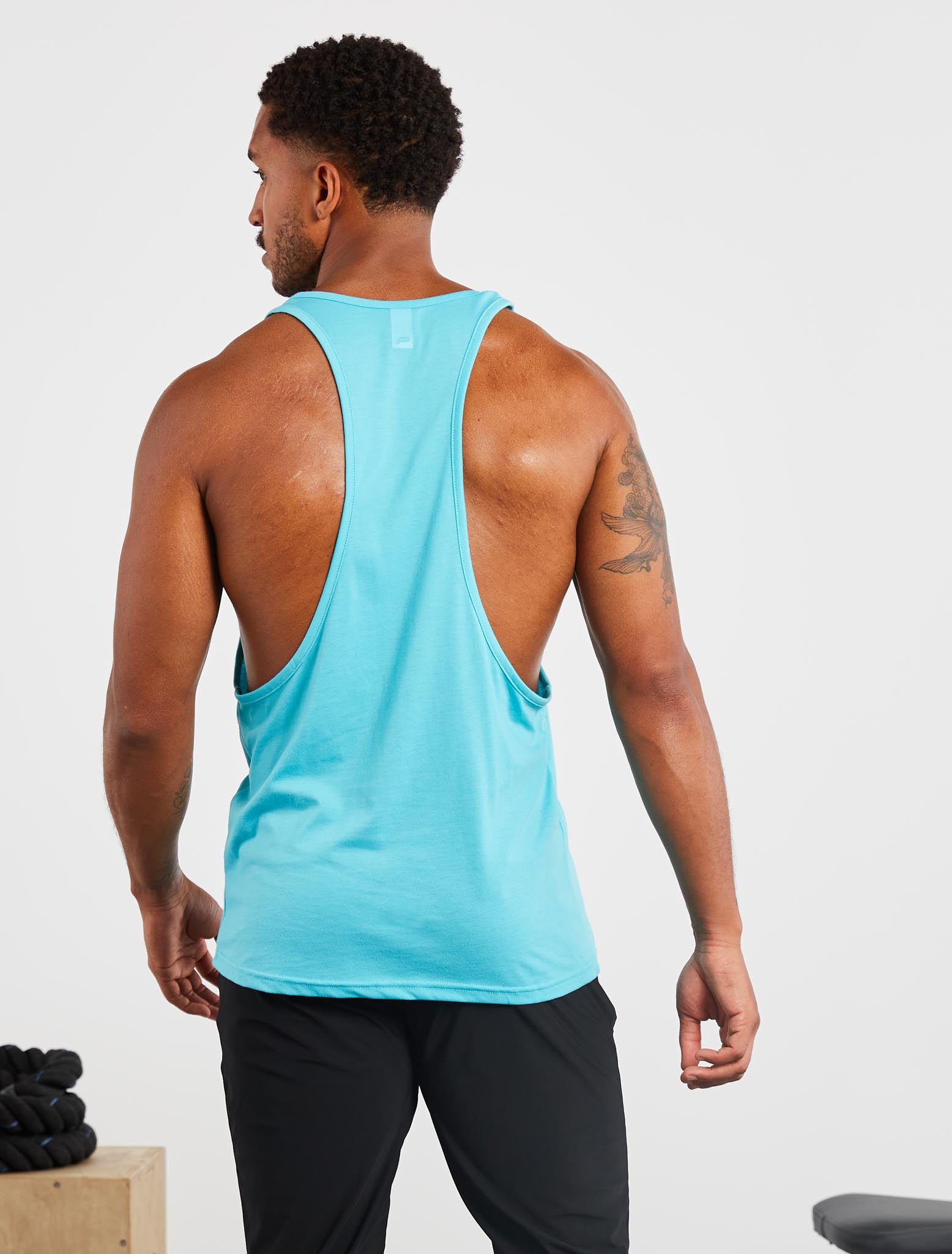 Stringer Vest Polyester Graphic Stringer Vest | Sky Blue | Pursue Fitness