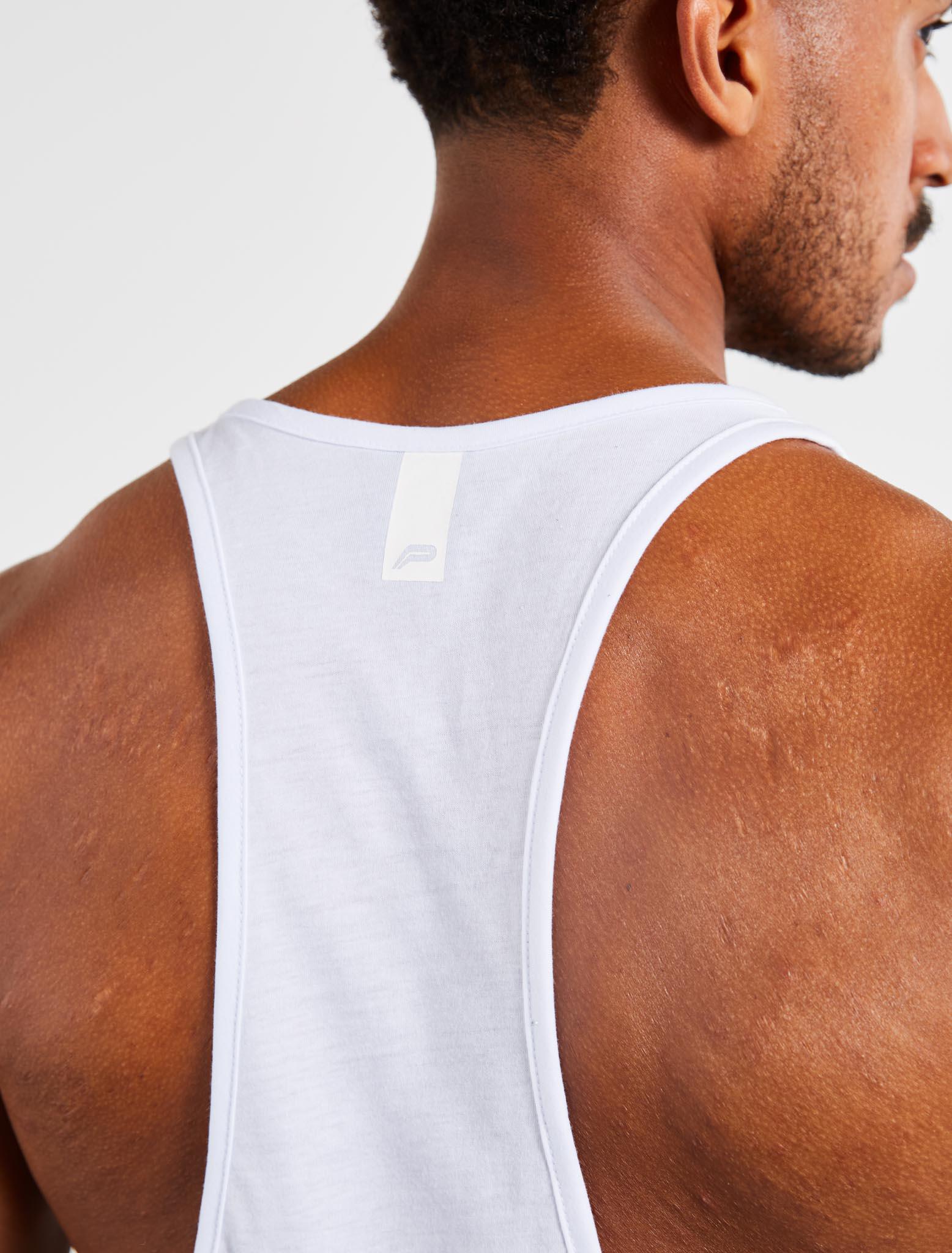 Stringer Vest Polyester Graphic Stringer Vest | White | Pursue Fitness