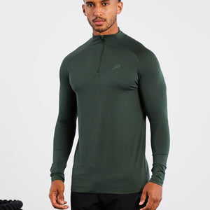 Hybrid Everyday ¼ Zip / Olive Marl Pursue Fitness 1