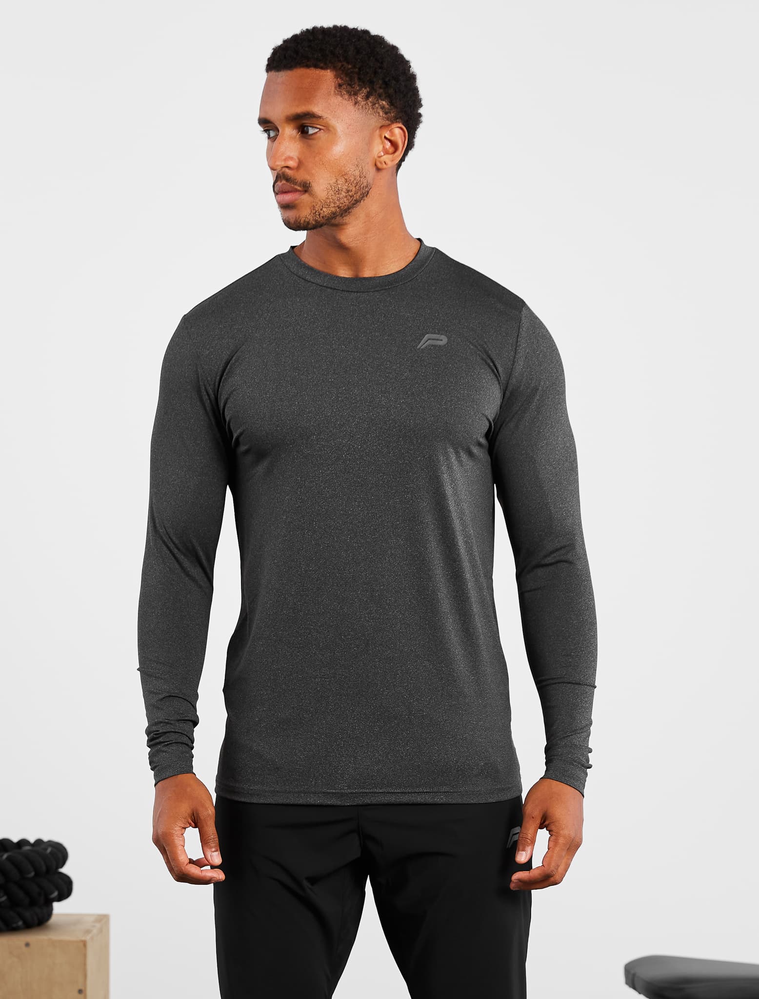 Hybrid Everyday Long Sleeve / Black Marl Pursue Fitness 1