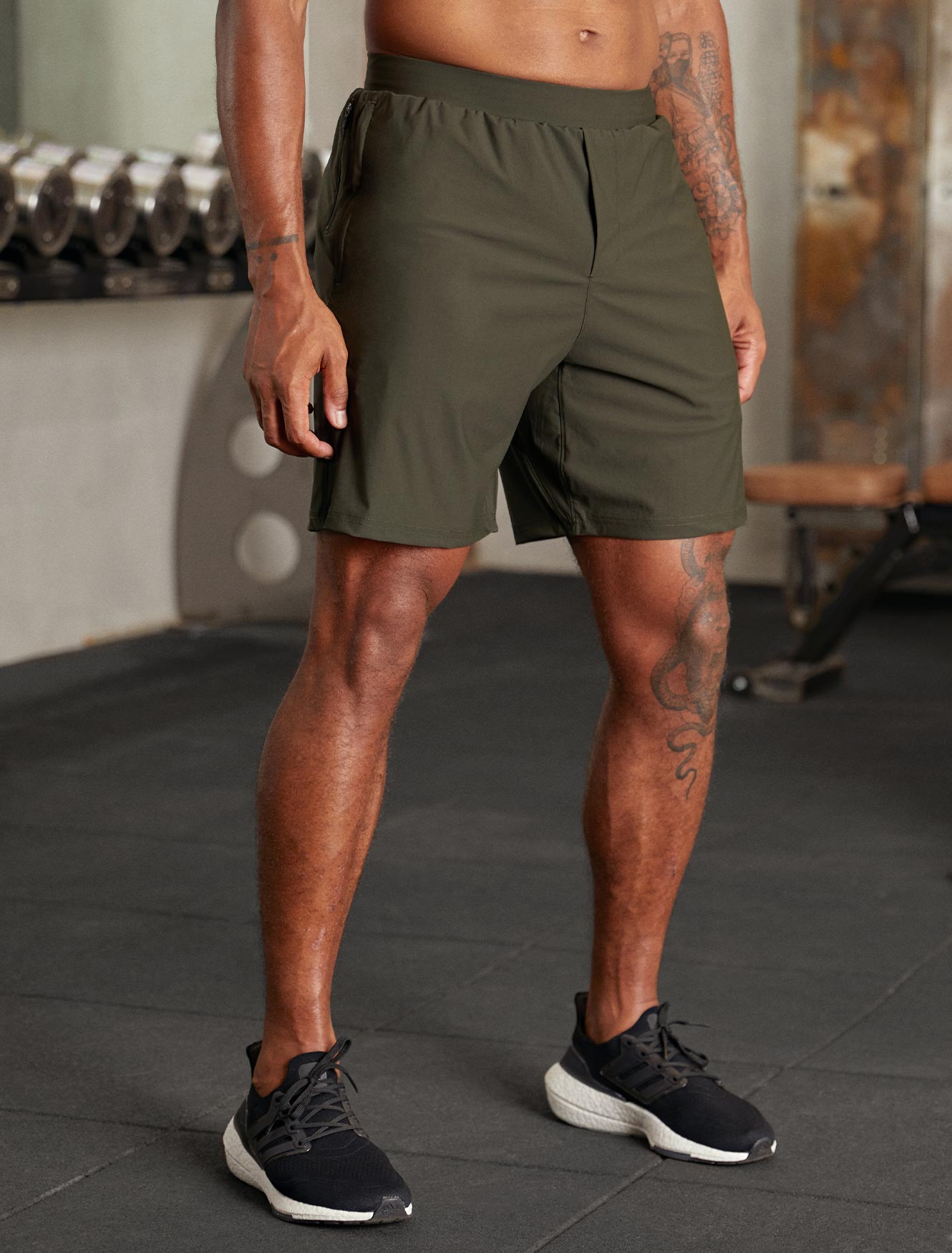 Hybrid Everyday Shorts / Dark Olive Pursue Fitness 1