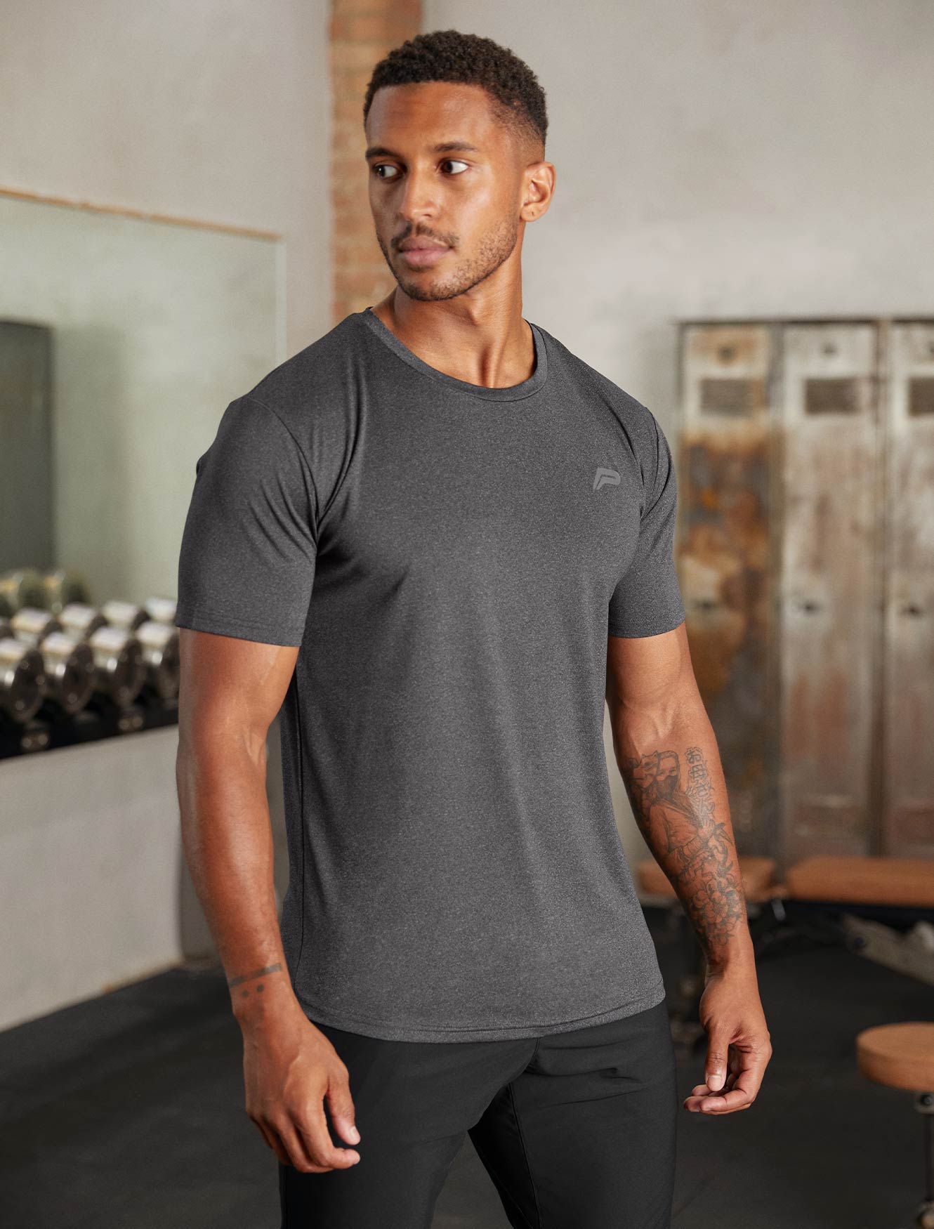 Hybrid Everyday T-Shirt | Black Marl | Pursue Fitness