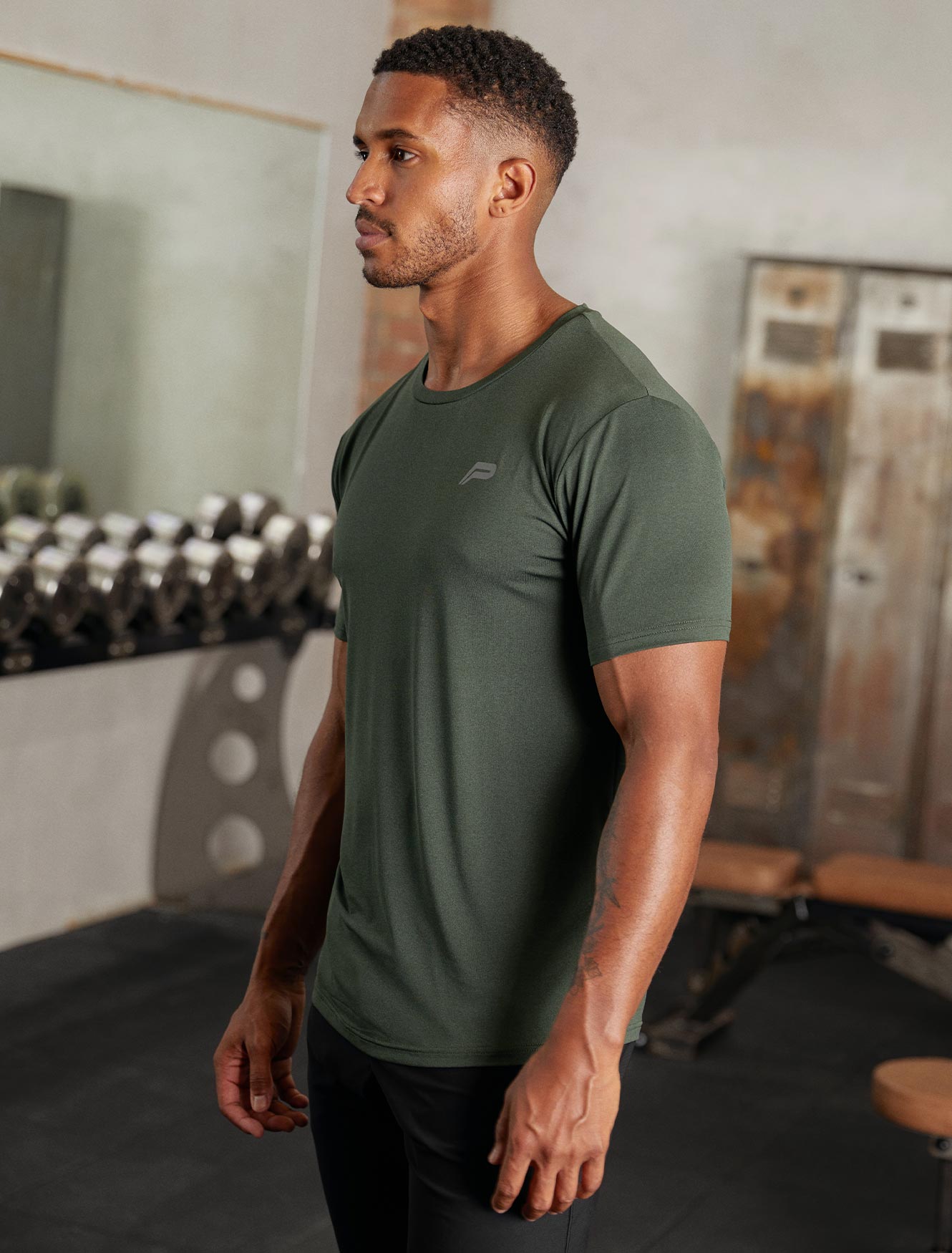 Hybrid Everyday T-Shirt / Olive Marl Pursue Fitness 4