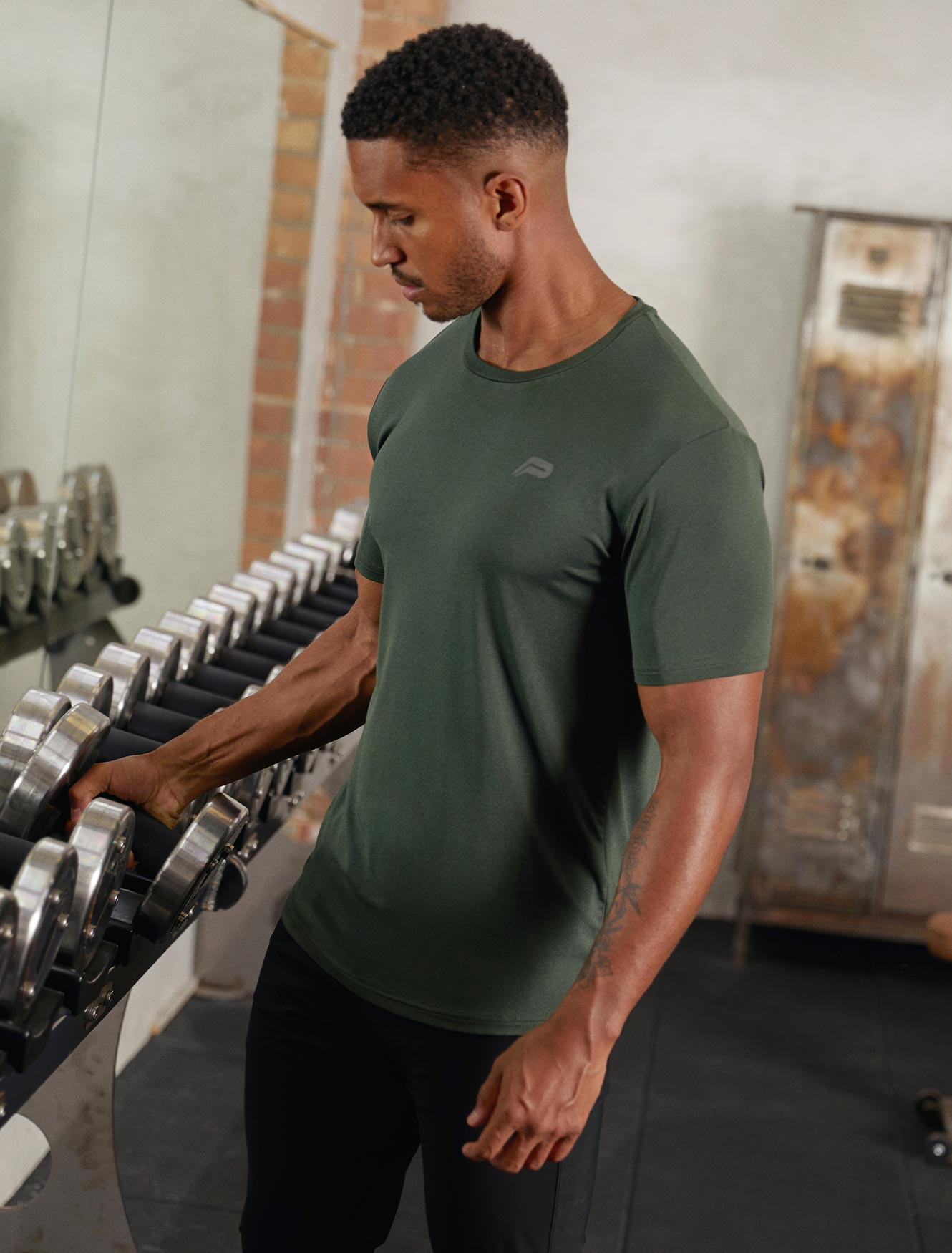 Hybrid Everyday T-Shirt / Olive Marl Pursue Fitness 6