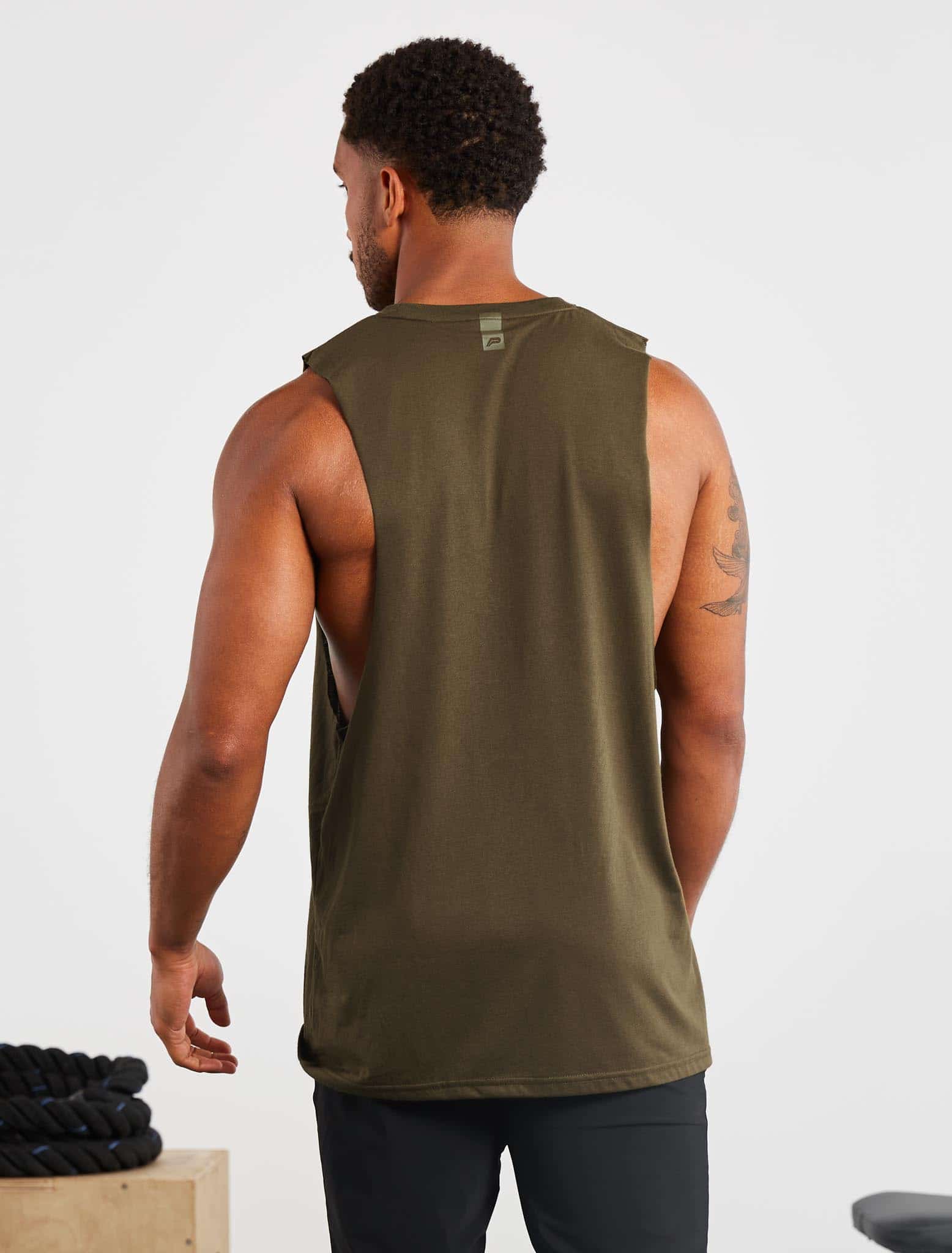 Icon Drop Arm Tank / Olive Pursue Fitness 2