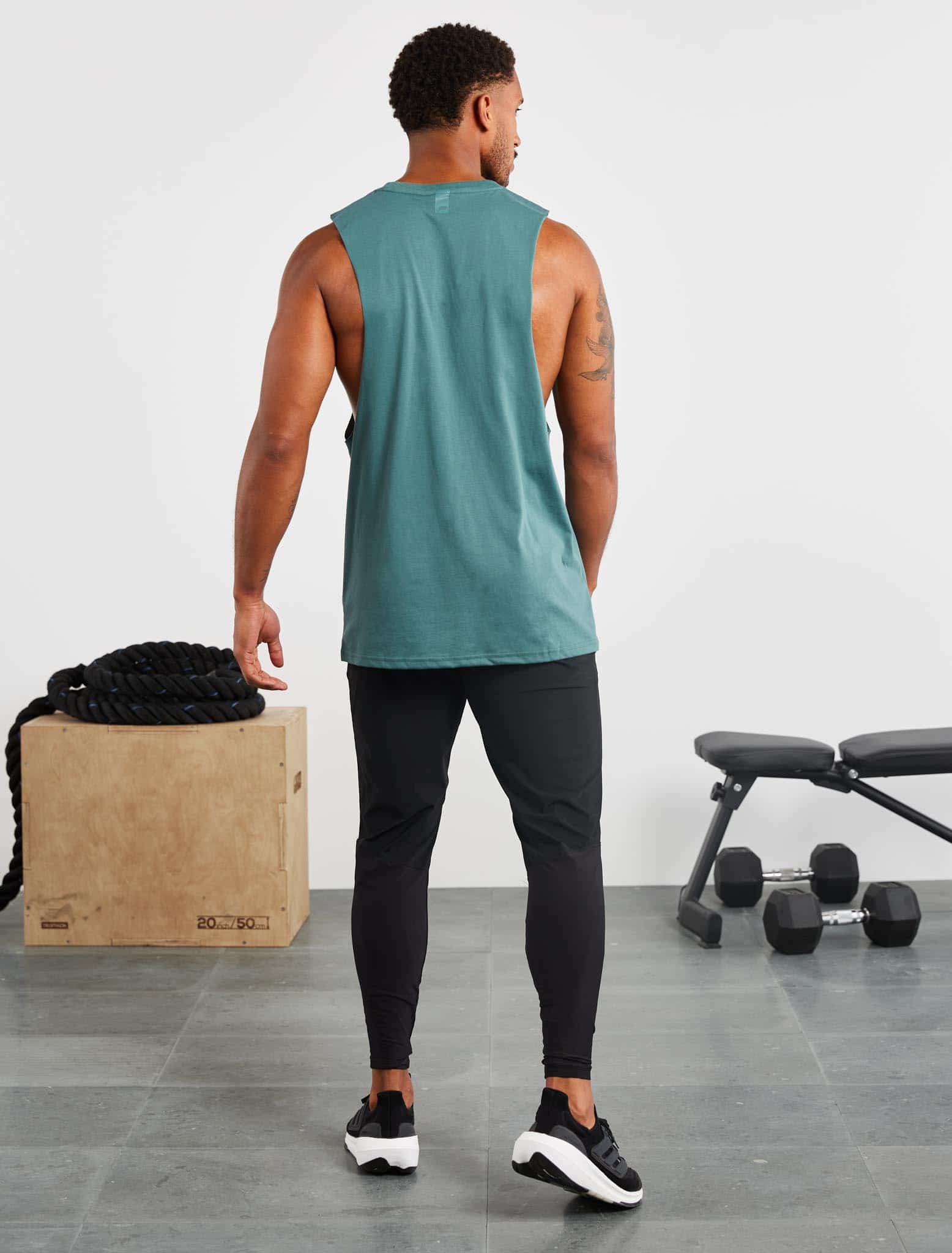 Icon Drop Arm Tank / Teal Pursue Fitness 6