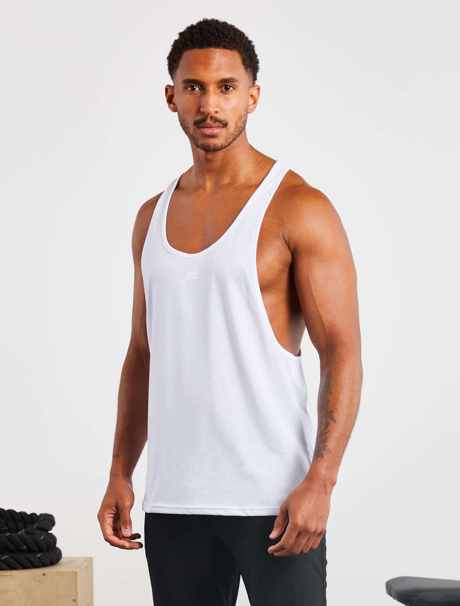 Icon Stringer Vest / White Pursue Fitness 1
