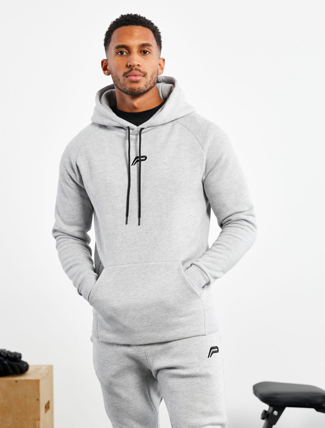 Icon Tapered Hoodie | Heather Grey | Pursue Fitness