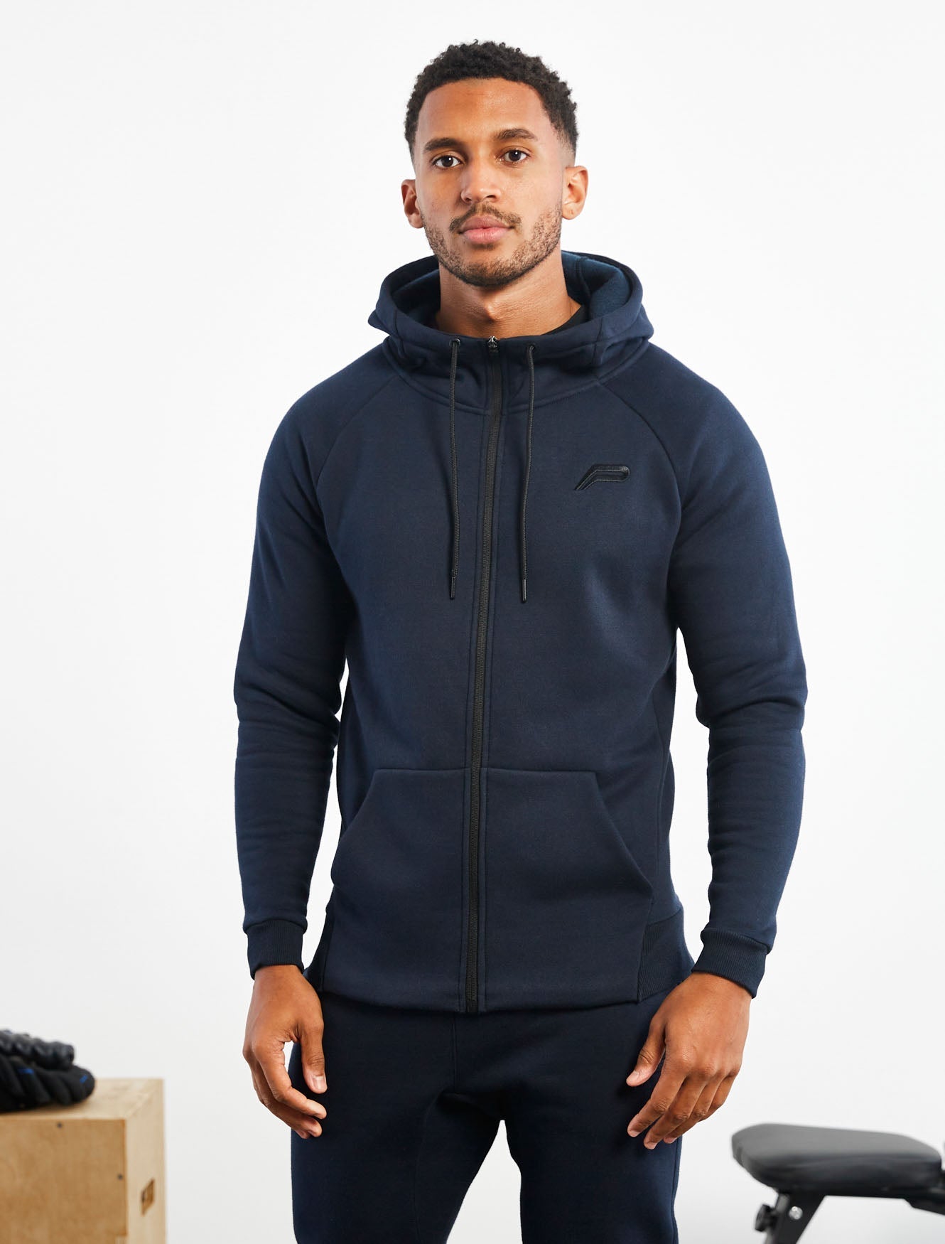 Icon Tapered Fleece Jacket | Dark Navy | Pursue Fitness