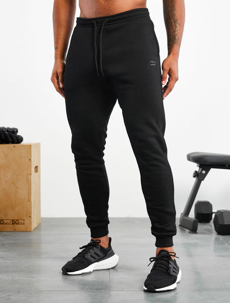 Icon Tapered Fleece Joggers, Black