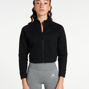Iconic Crop Fleece Jacket / Black Pursue Fitness 2