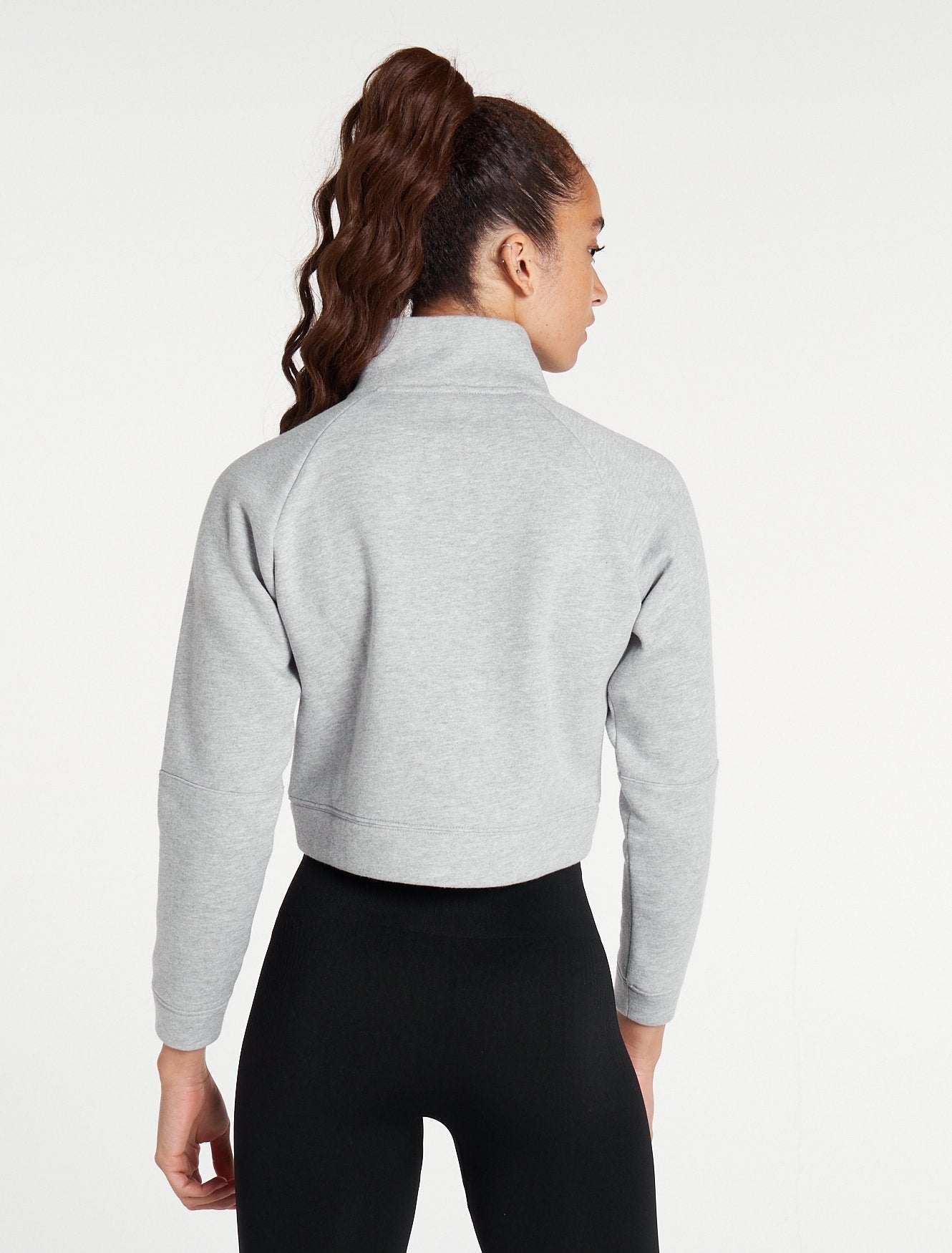 Iconic Crop Fleece Jacket / Heather Grey Pursue Fitness 3