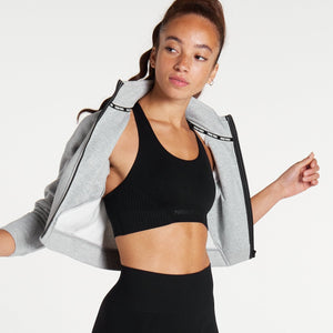 Iconic Crop Fleece Jacket / Heather Grey Pursue Fitness 1