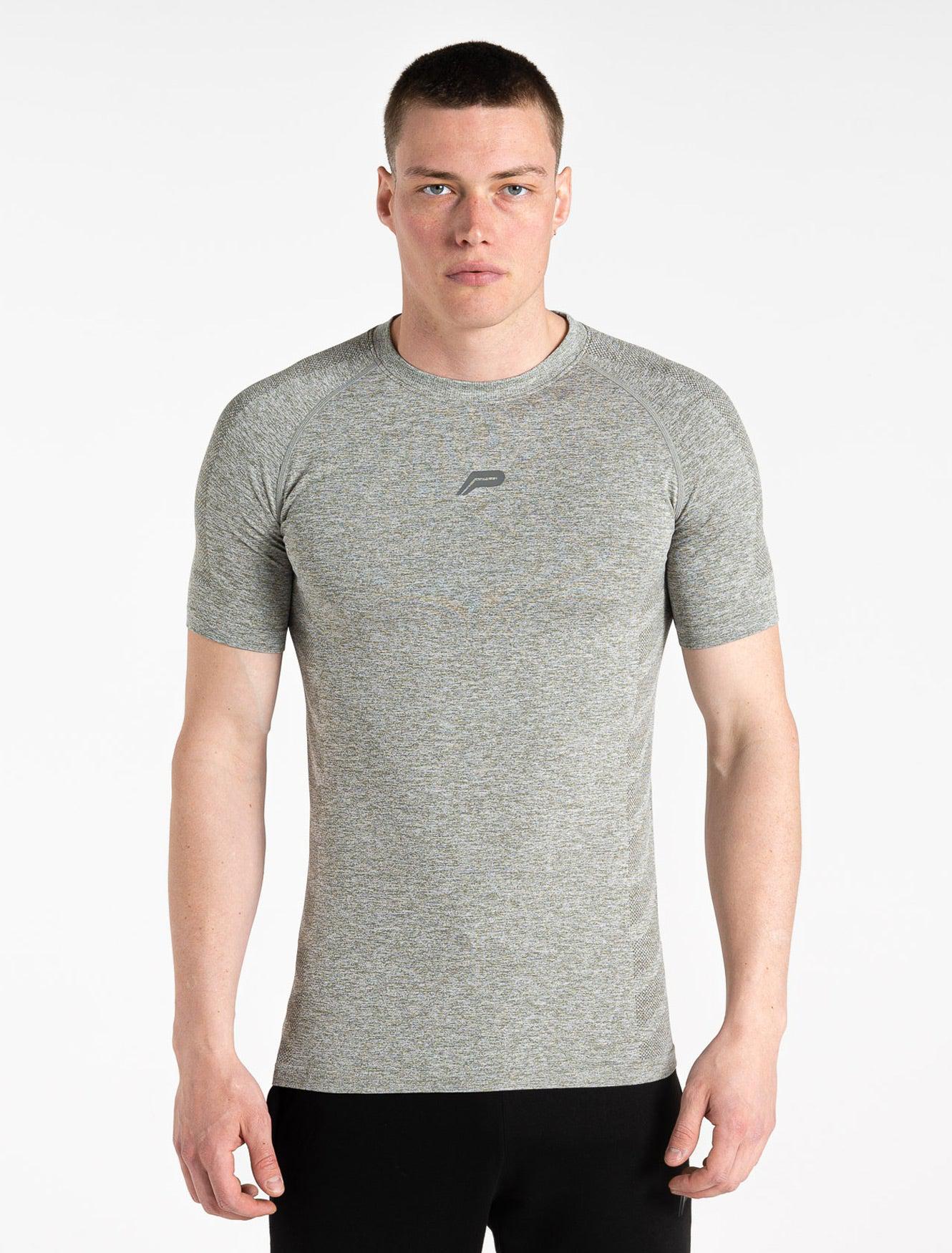 Intensity Seamless T-shirt / Khaki Marl Pursue Fitness 3