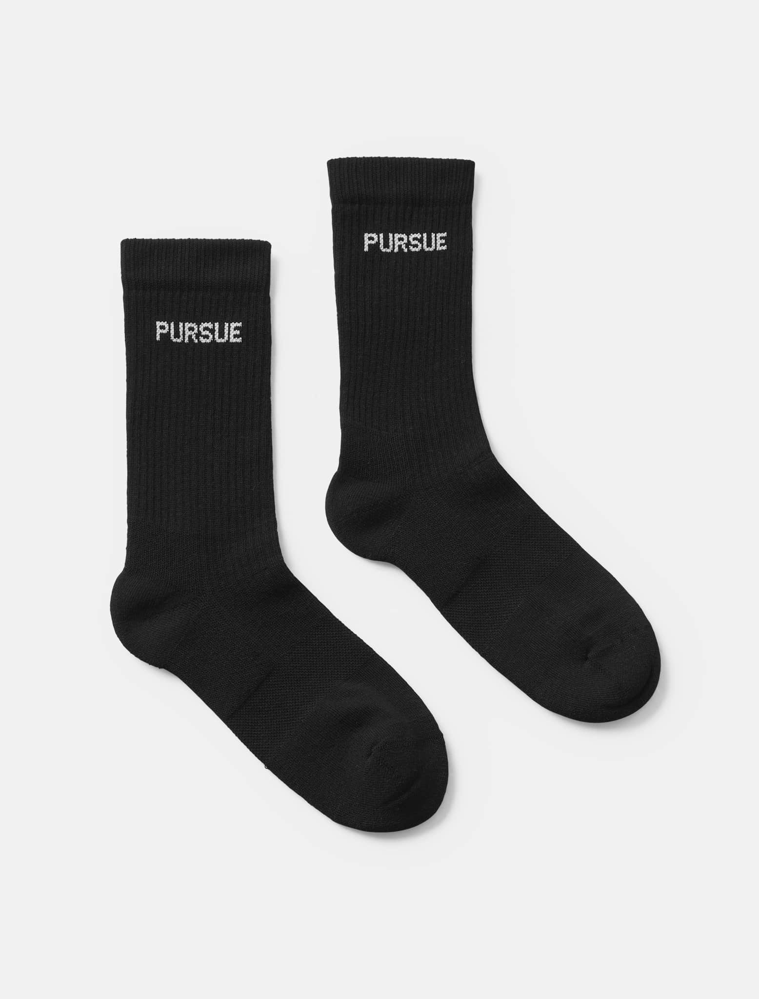 Jacquard Crew Socks - Black (Unisex) Pursue Fitness 2