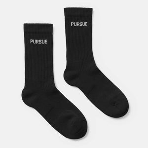 Jacquard Crew Socks - Black (Unisex) Pursue Fitness 2