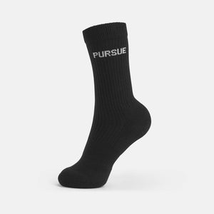 Jacquard Crew Socks - Black (Unisex) Pursue Fitness 1