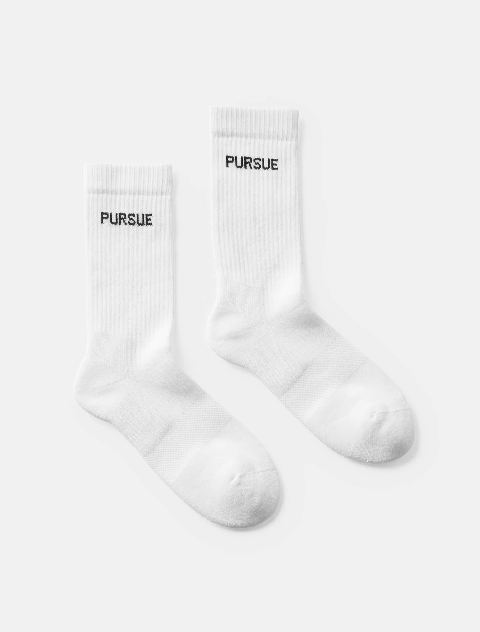 Jacquard Crew Socks - White (Unisex) Pursue Fitness 2