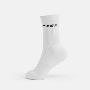 Jacquard Crew Socks - White (Unisex) Pursue Fitness 1