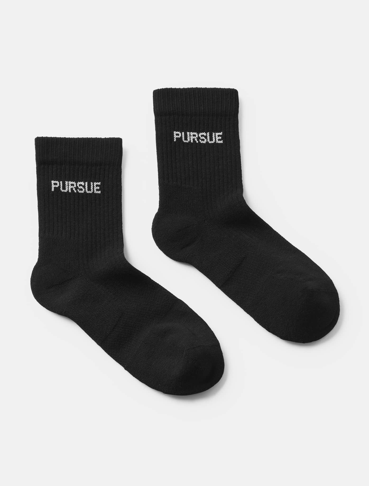 Jacquard Quarter Socks - Black (Unisex) Pursue Fitness 2